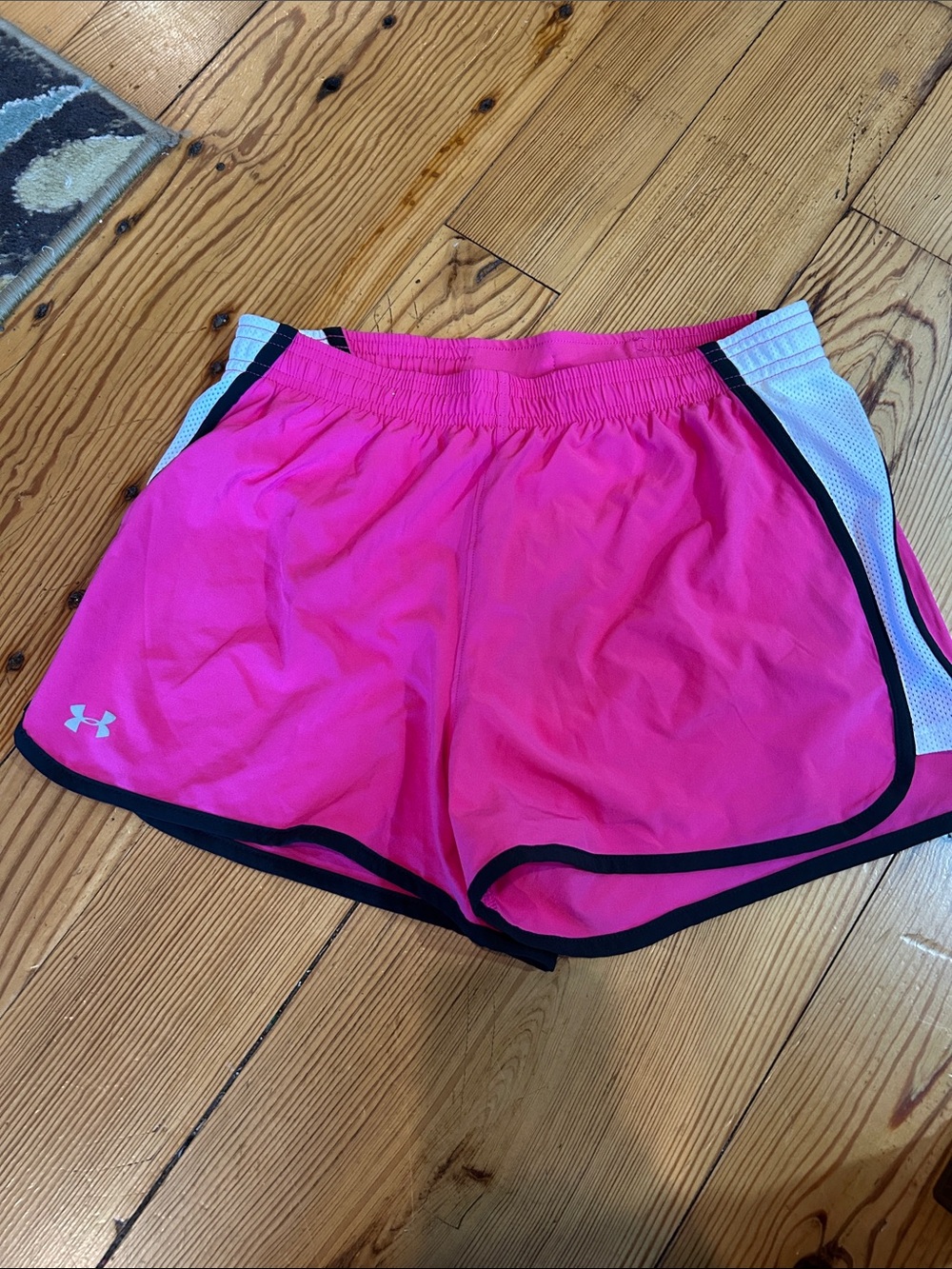 Under Armour Hot Pink Women's Athletic Shorts with Black Trim